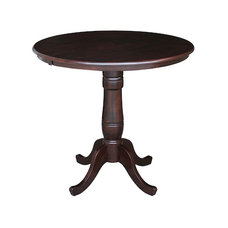 International Concepts Round 36 in Round Top Pedestal Table, 34.9 inH, Rich Mocha, 36 W, 36 L, 35.1 in H, Wood, Rich Mocha K15-36RT-6B
